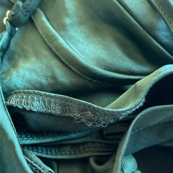 Nasty Gal Cowl Neck Satin Mini Slip Dress Spaghetti Straps Green - Size 12 - Picture 8 of 14